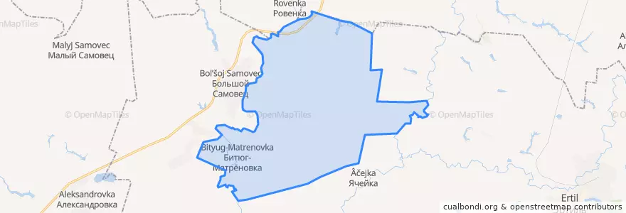 Mapa de ubicacion de Битюг-Матреновское сельское поселение.