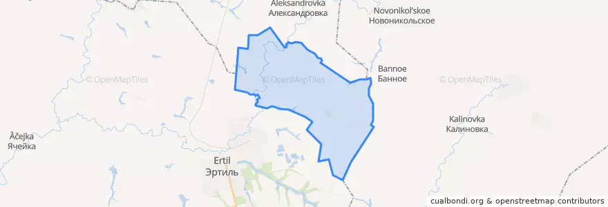 Mapa de ubicacion de Большедобринское сельское поселение.