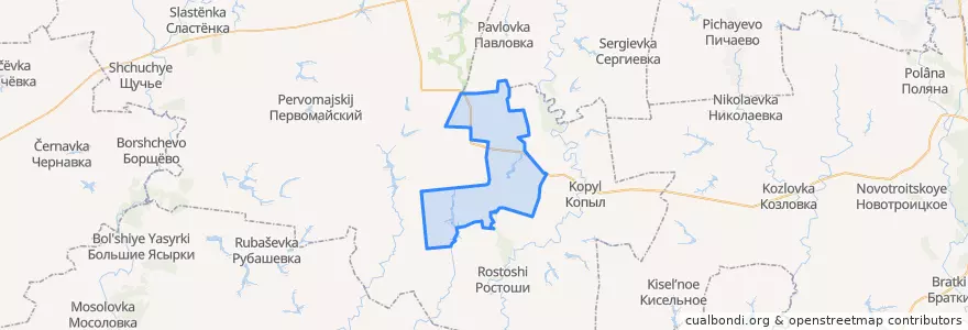Mapa de ubicacion de Буравцовское сельское поселение.