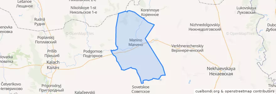 Mapa de ubicacion de Манинское сельское поселение.