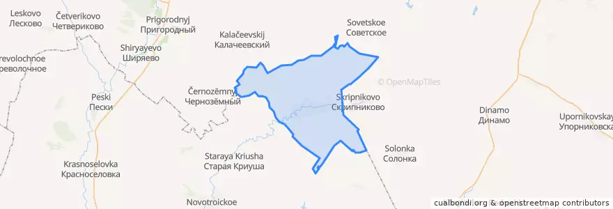 Mapa de ubicacion de Новокриушанское сельское поселение.