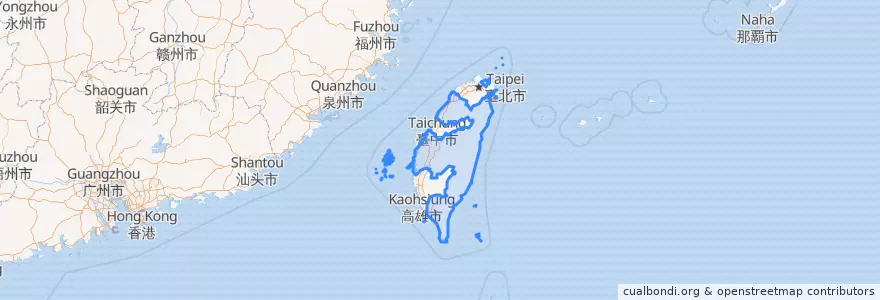 Mapa de ubicacion de 臺灣省.
