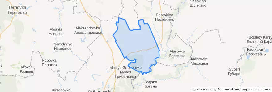 Mapa de ubicacion de Малоалабухское сельское поселение.