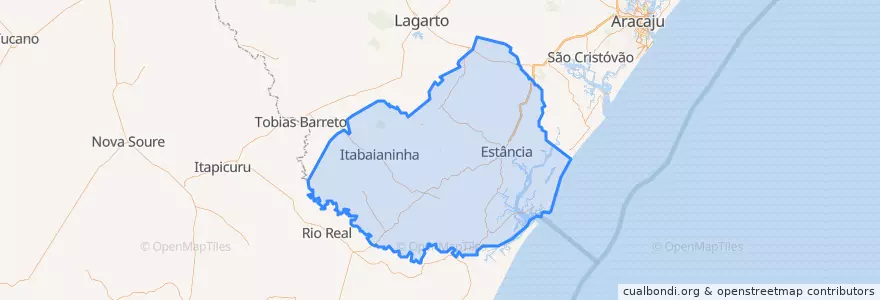 Mapa de ubicacion de Microrregião do Sul Sergipano.