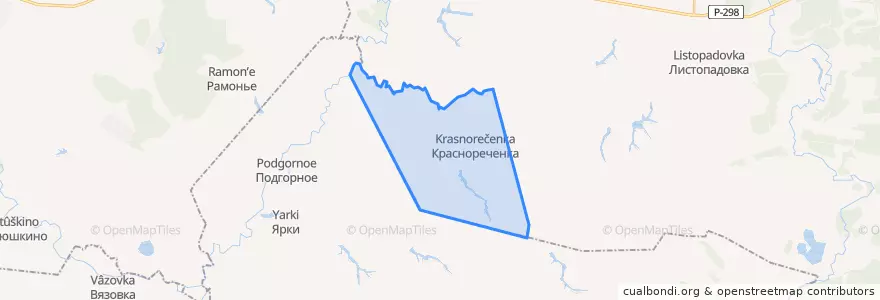 Mapa de ubicacion de Краснореченское сельское поселение.