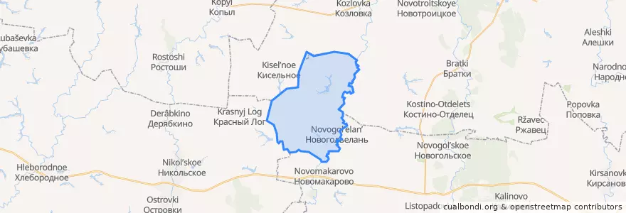 Mapa de ubicacion de Новогольеланское сельское поселение.