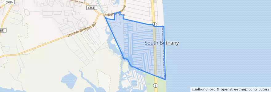Mapa de ubicacion de South Bethany.