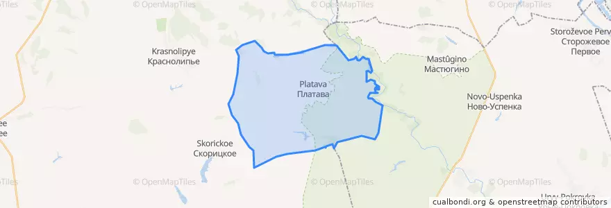Mapa de ubicacion de Платавское сельское поселение.