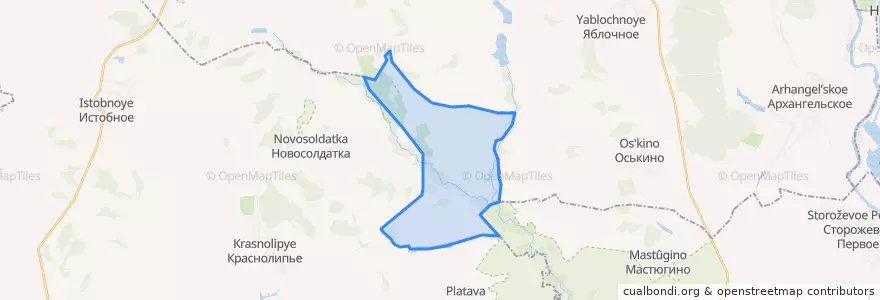 Mapa de ubicacion de Россошкинское сельское поселение.