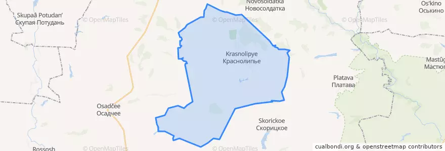 Mapa de ubicacion de Краснолипьевское сельское поселение.