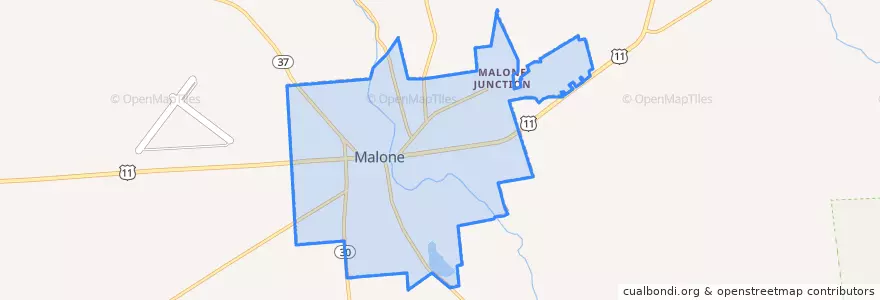 Mapa de ubicacion de Malone Village limit.