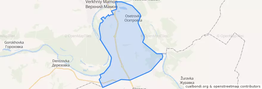 Mapa de ubicacion de Осетровское сельское поселение.