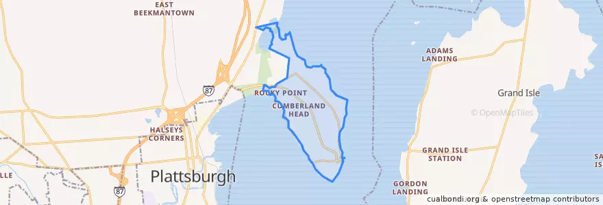 Mapa de ubicacion de Cumberland Head CDP.