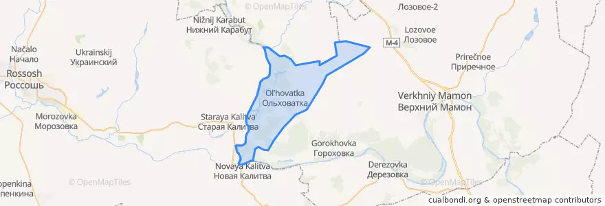 Mapa de ubicacion de Ольховатское сельское поселение.