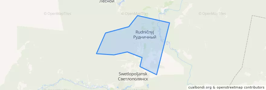 Mapa de ubicacion de Рудничное городское поселение.