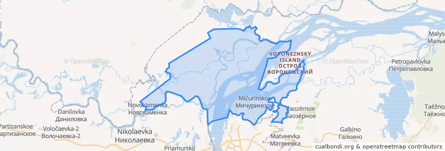 Mapa de ubicacion de Мичуринское сельское поселение.
