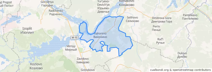 Mapa de ubicacion de Вахонинское сельское поселение.