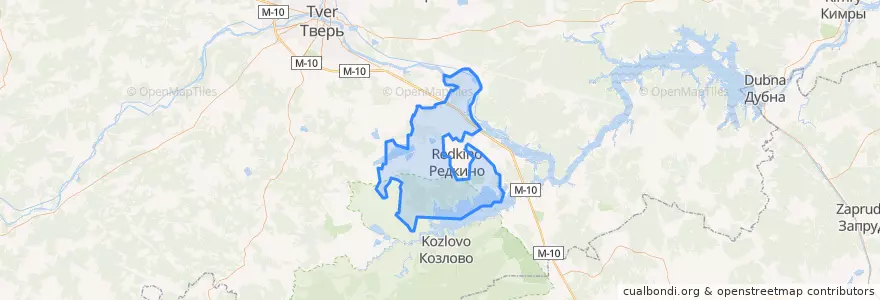 Mapa de ubicacion de Городенское сельское поселение.