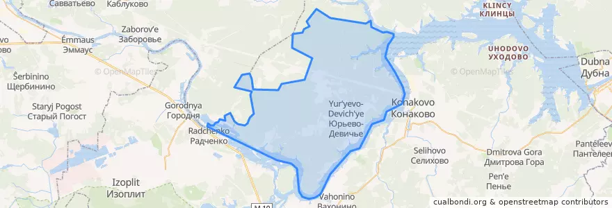 Mapa de ubicacion de Юрьево-Девичьевское сельское поселение.