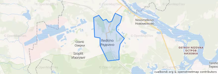 Mapa de ubicacion de городское поселение Редкино.