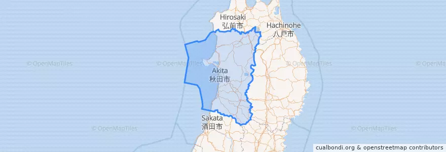 Mapa de ubicacion de 秋田県.