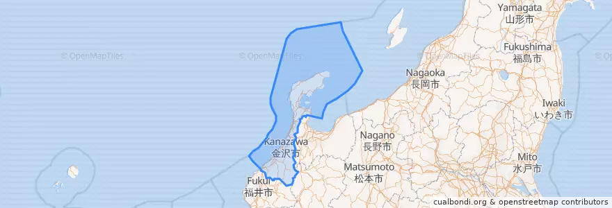 Mapa de ubicacion de 石川県.
