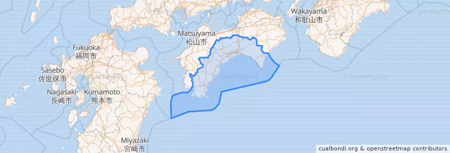 Mapa de ubicacion de 高知県.