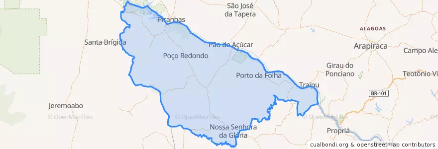 Mapa de ubicacion de Microrregião do Alto Sertão Sergipano.
