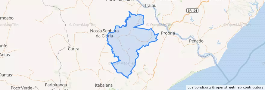 Mapa de ubicacion de Microrregião do Médio Sertão Sergipano.