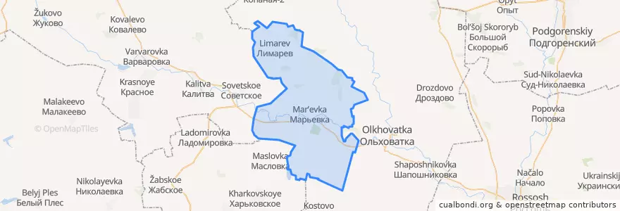 Mapa de ubicacion de Марьевское сельское поселение.