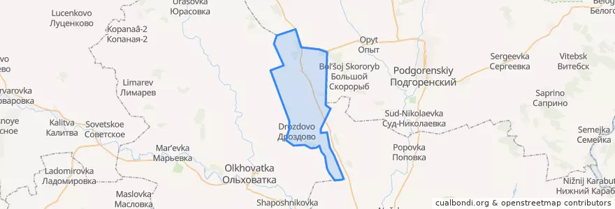 Mapa de ubicacion de Лисичанское сельское поселение.