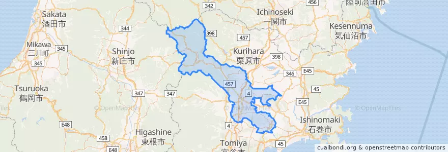 Mapa de ubicacion de Osaki.
