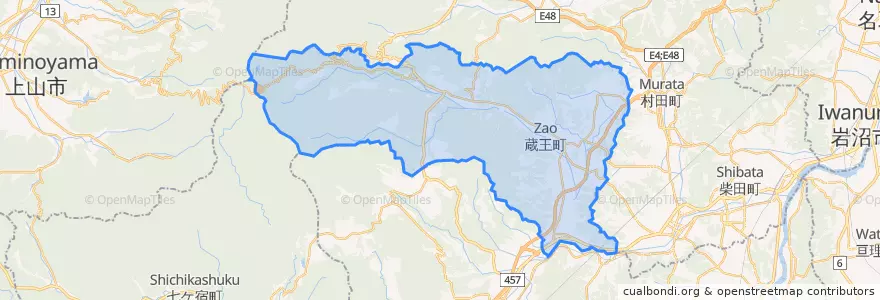 Mapa de ubicacion de 蔵王町.