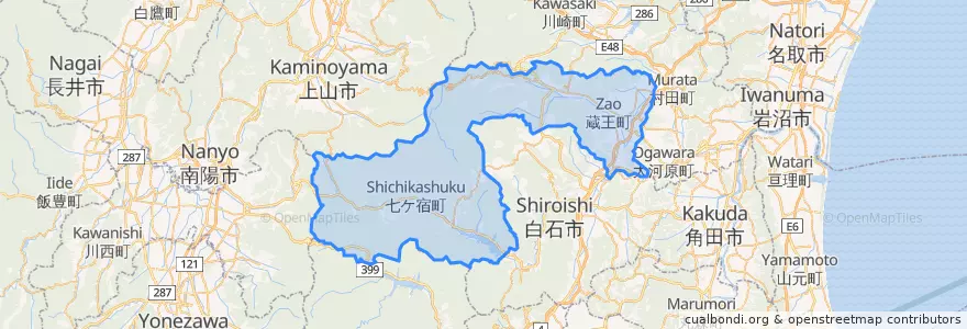 Mapa de ubicacion de 刈田郡.