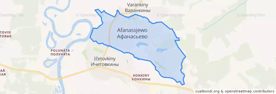 Mapa de ubicacion de Афанасьевское городское поселение.