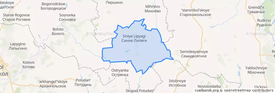 Mapa de ubicacion de Синелипяговское сельское поселение.