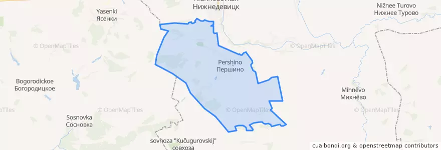 Mapa de ubicacion de Першинское сельское поселение.
