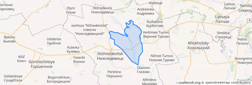 Mapa de ubicacion de Вязноватовское сельское поселение.