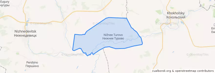 Mapa de ubicacion de Нижнетуровское сельское поселение.