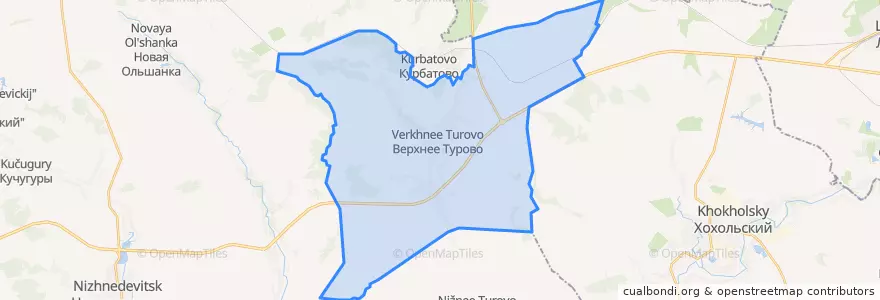 Mapa de ubicacion de Верхнетуровское сельское поселение.