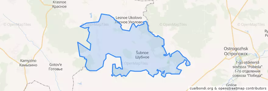 Mapa de ubicacion de Шубинское сельское поселение.