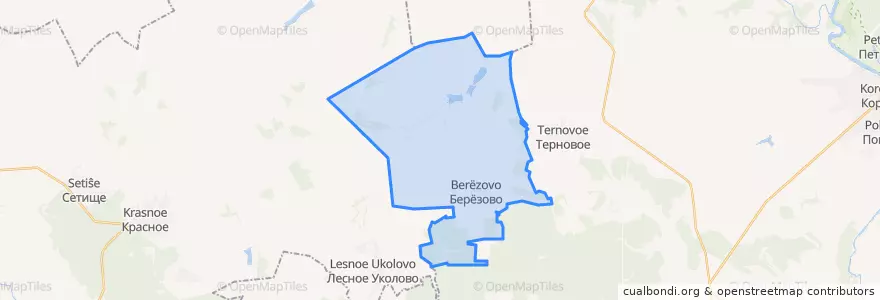 Mapa de ubicacion de Берёзовское сельское поселение.