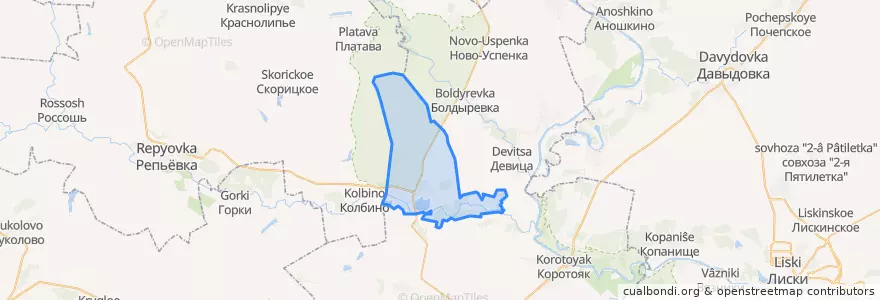 Mapa de ubicacion de Солдатское сельское поселение.