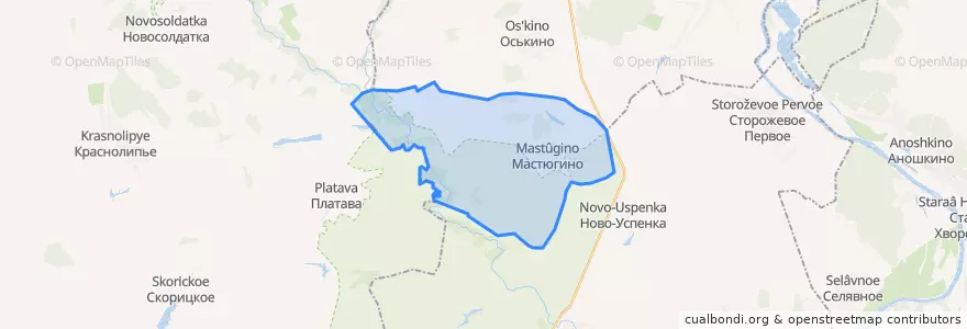 Mapa de ubicacion de Мастюгинское сельское поселение.