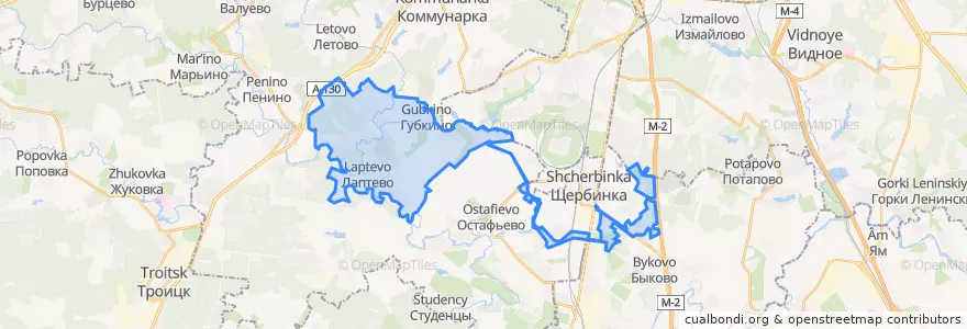 Mapa de ubicacion de поселение Воскресенское.