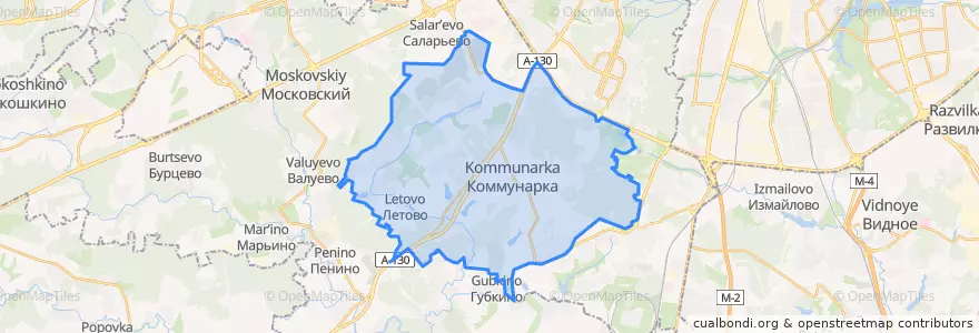 Mapa de ubicacion de поселение Сосенское.