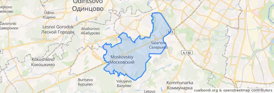 Mapa de ubicacion de поселение Московский.
