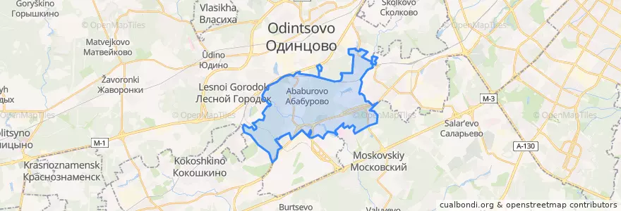 Mapa de ubicacion de поселение Внуковское.