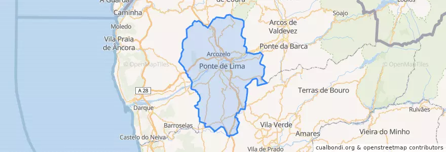 Mapa de ubicacion de Ponte de Lima.