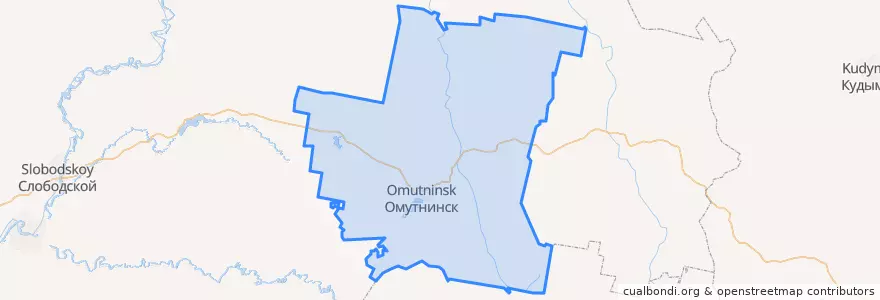Mapa de ubicacion de Омутнинский район.